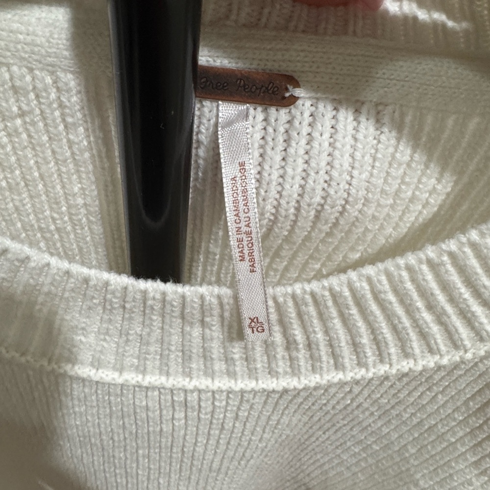 NWOT Free people easy street tunic sweater in painted white - Picture 10 of 10
